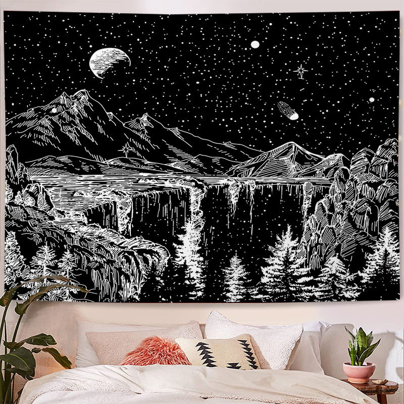 Sketch Art Tapestry – Minimalist Wall Hanging for Modern Home Decor