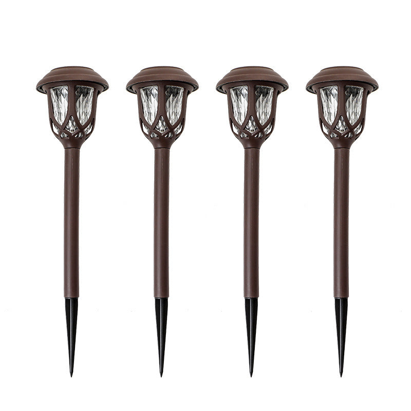 Outdoor Solar Lawn Garden Lamp – Coffee Style LED Decorative Light, Inductive Switch