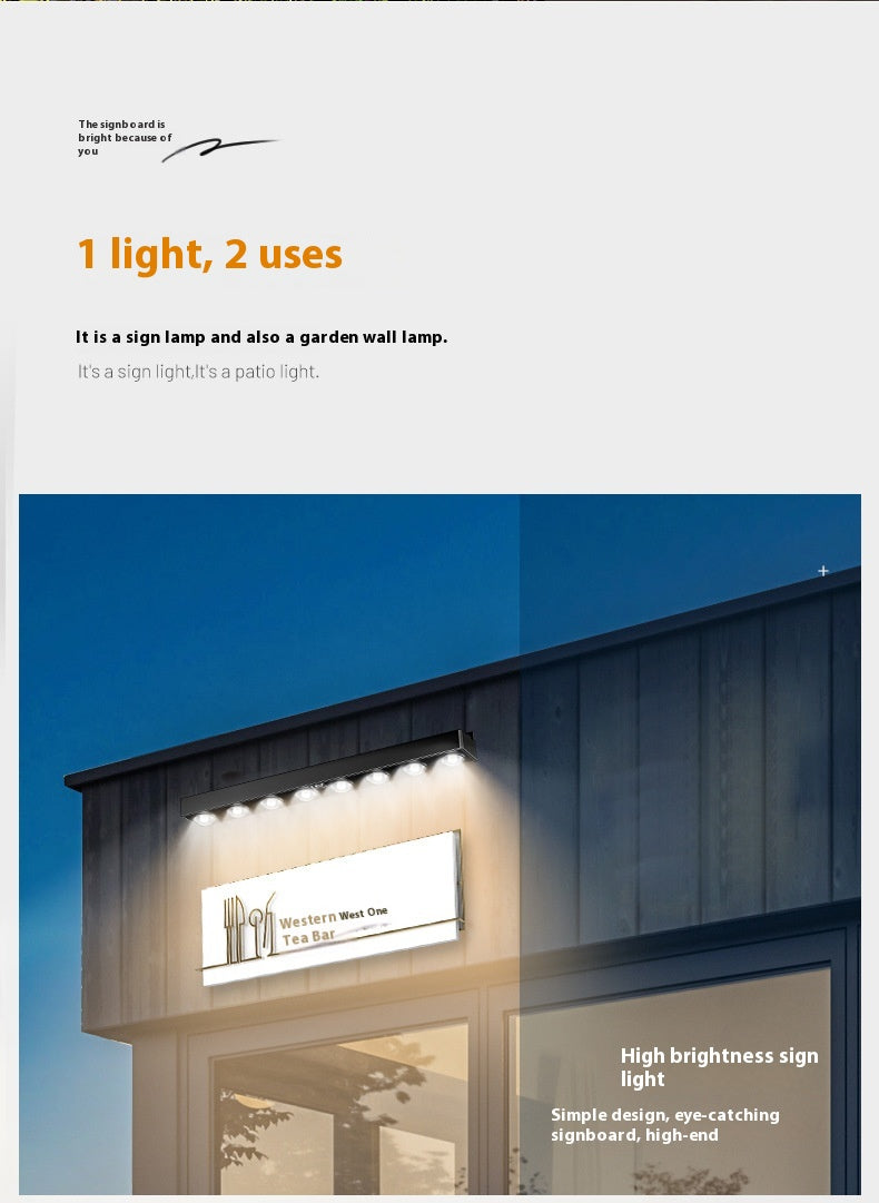 New Outdoor Solar Signboard Embedded Strip Light – Waterproof Luxury LED Strip for Gardens, Parks & Villas