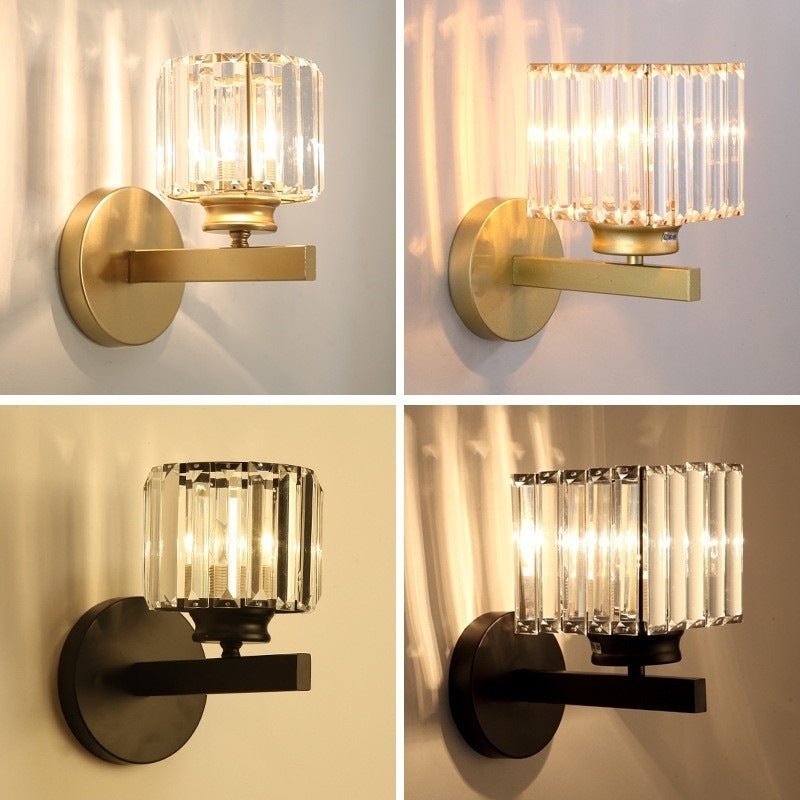 American Crystal Wall Lamp – Simple Post-modern Style for Living Room