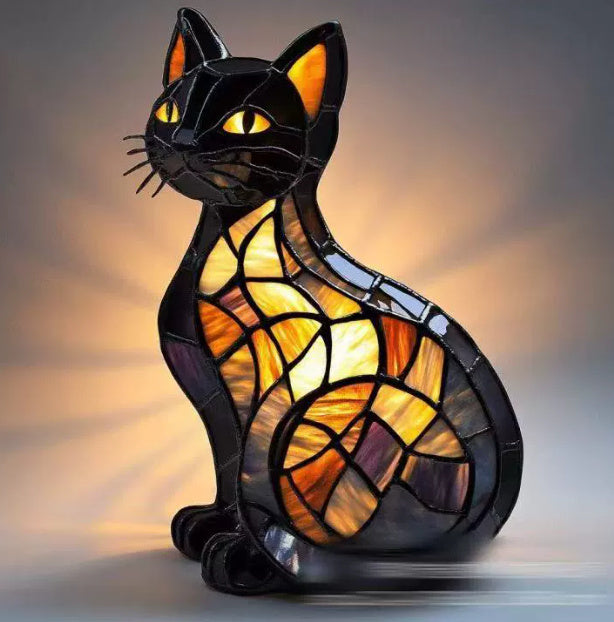 Colorful Resin Dog Lamp – Creative Animal Decoration & Night Light