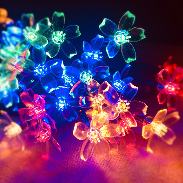 Sakura Small Colored Flashing String Lights – LED Push-Button Decorative Lights for Rooms and Camping