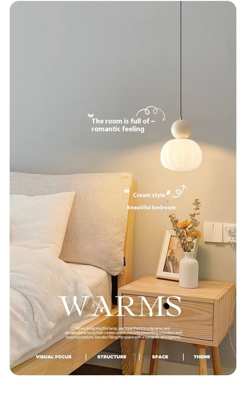 Creative Pumpkin Chandelier – Nordic Style Bedroom & Dining Room Lamp