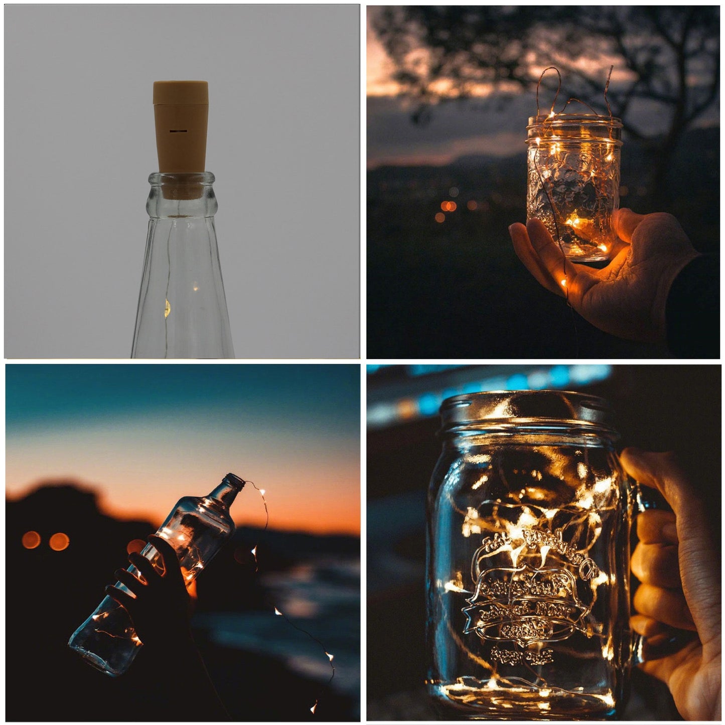 Solar Bottle Cap Lamp – Copper Wire String, Decorative LED Lights