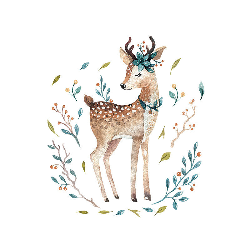 Cartoon Sika Deer Wall Sticker Children's Room Decoration