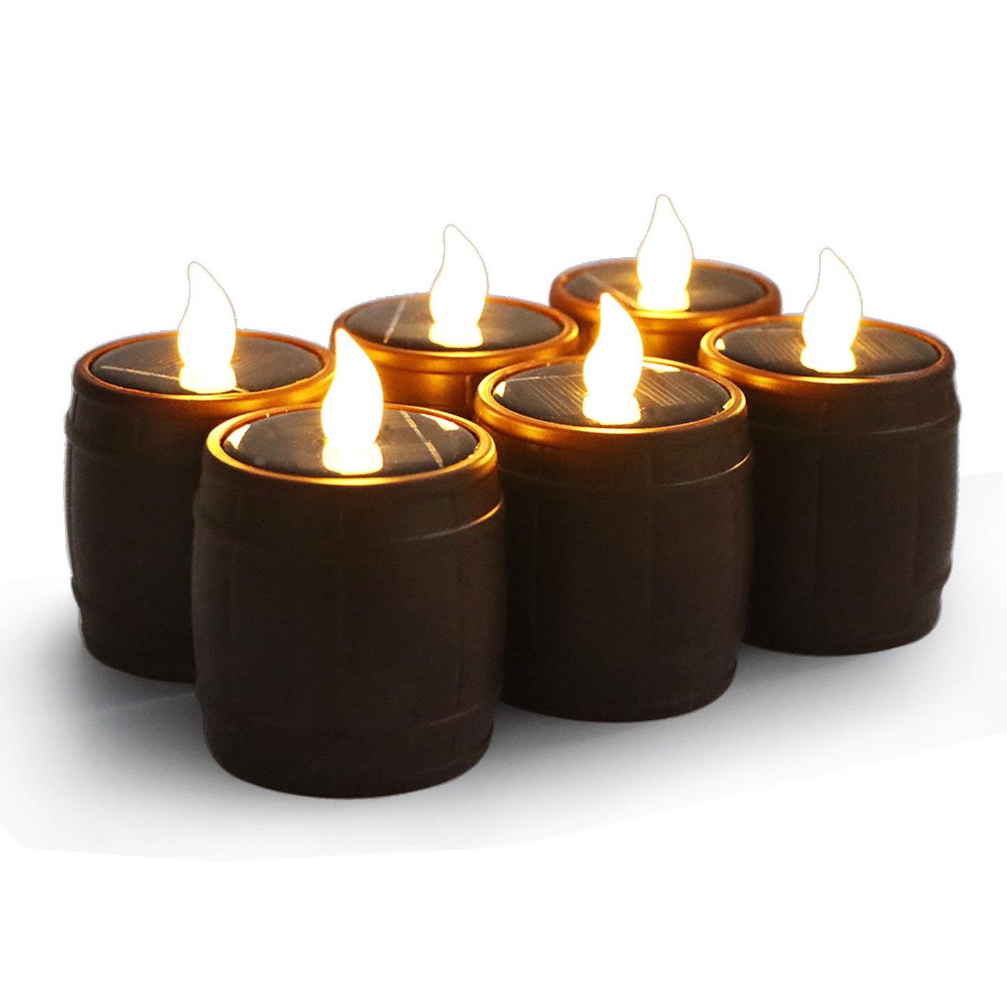Solar Simulation Wine Barrel LED Light – Retro Decorative Warm White Lamp
