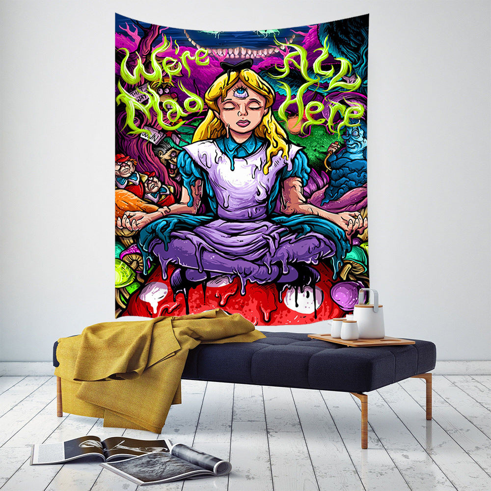 Psychedelic Wall Tapestry – Hippie Room Decor Hanging Cloth