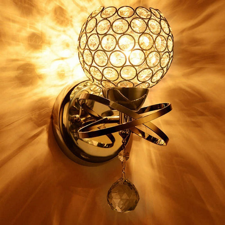 Elegant Crystal Wall Lamp – Creative Bedside Lighting for Bedrooms & Corridors
