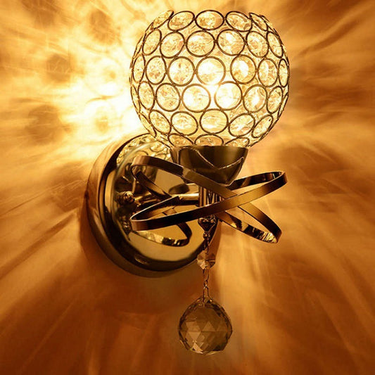 Elegant Crystal Wall Lamp – Creative Bedside Lighting for Bedrooms & Corridors