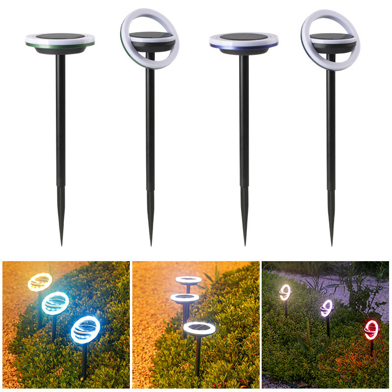 Solar Lawn Light – 12 LED Rotating Outdoor Courtyard Lamp
