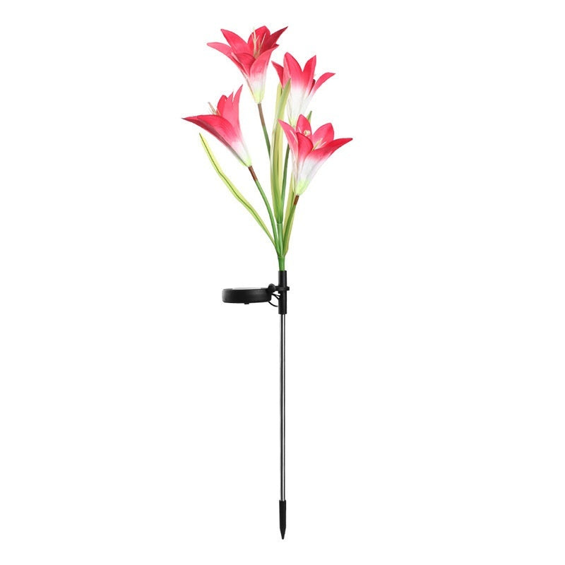 Color LED Solar Lawn Lamp – Flower Shaped Outdoor Courtyard Ground Lamp