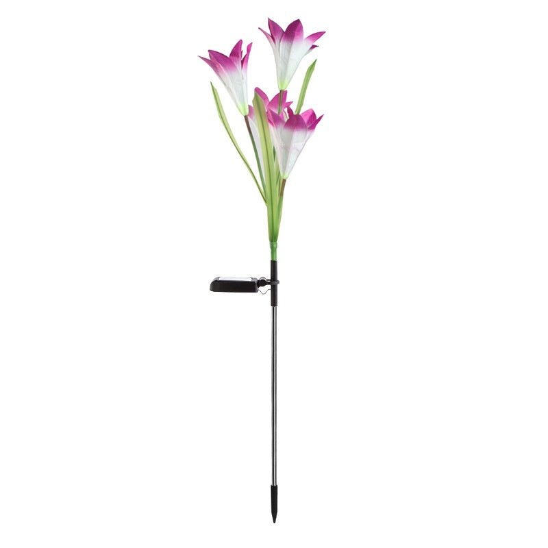 Color LED Solar Lawn Lamp – Flower Shaped Outdoor Courtyard Ground Lamp