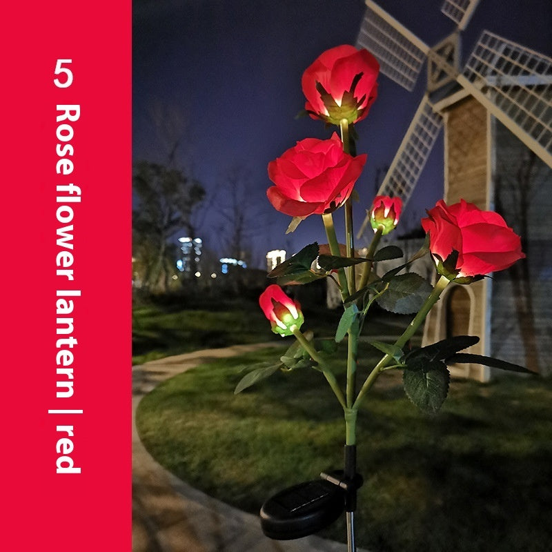 Color LED Solar Lawn Lamp – Flower Shaped Outdoor Courtyard Ground Lamp