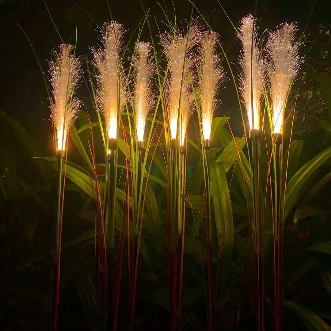Solar Simulation Reed Floor Lamp – Outdoor Waterproof Garden Light