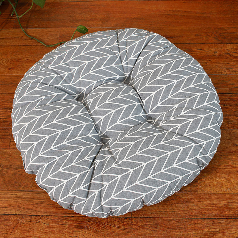 Round Thickened Stool Seat Cushions Cotton And Linen Bay Window