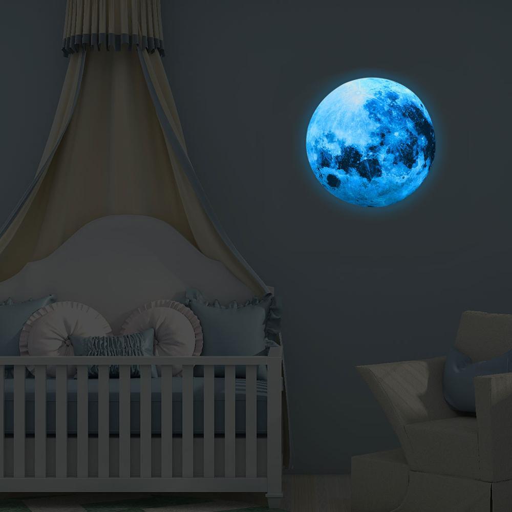 30 Green Luminous Film Moon PVC Wall Sticker 30cm Blue Luminous Moon
