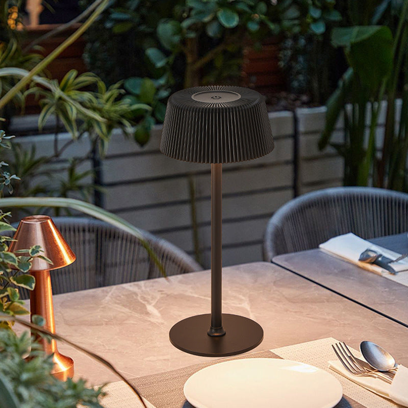 USB Charging Wireless Dining Table Ambient Light – Modern Pleated Design