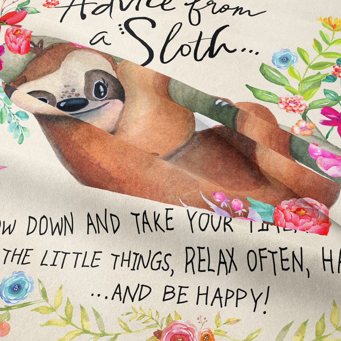 Boho Sloth Tapestry – Cozy Wall Hanging Backdrop for Relaxed Home Decor
