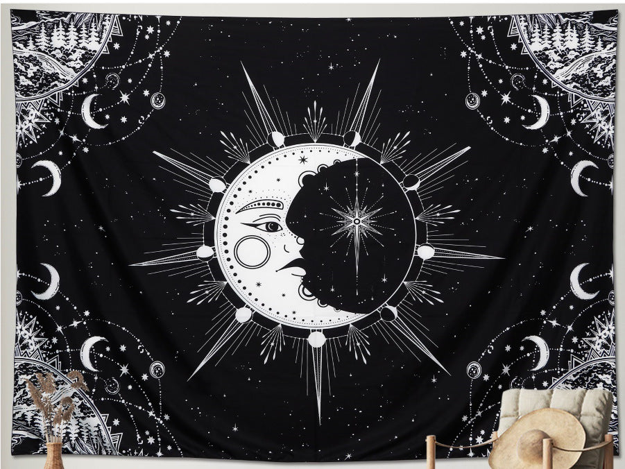Home Decor Wall Tapestry – Sun, Moon & Star Design