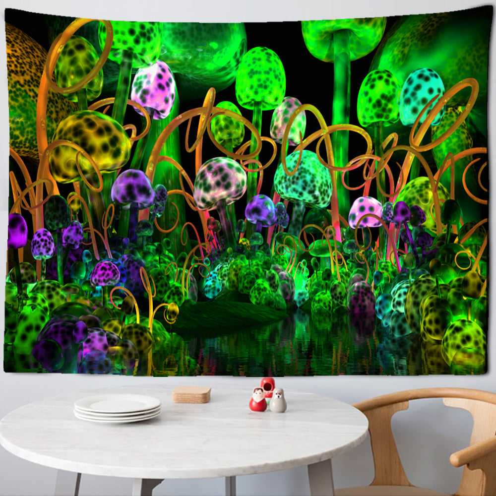 Dream Mushroom Psychedelic Rug – Boho Home Decor Tapestry