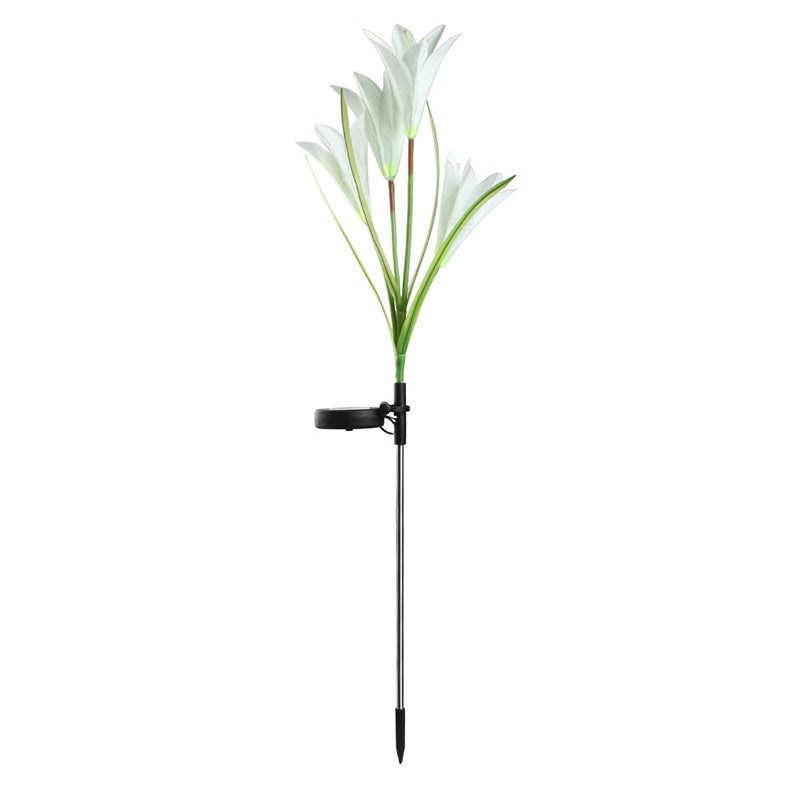Color LED Solar Lawn Lamp – Flower Shaped Outdoor Courtyard Ground Lamp