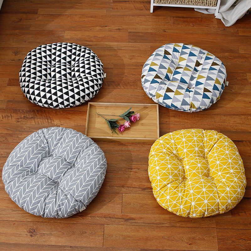 Round Thickened Stool Seat Cushions Cotton And Linen Bay Window