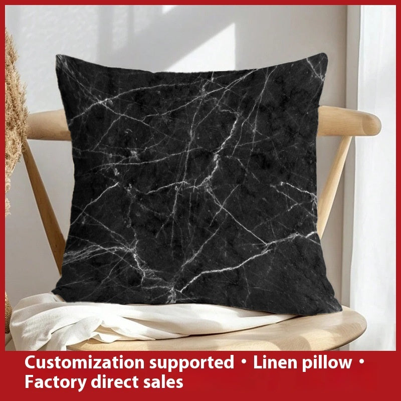 Abstract Oil Painting Linen Pillow Cover Home Sofa And Bed Cushions Clear Printing