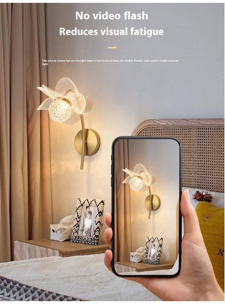 LED Flower Wall Lamp – Modern Bedroom Bedside Lighting