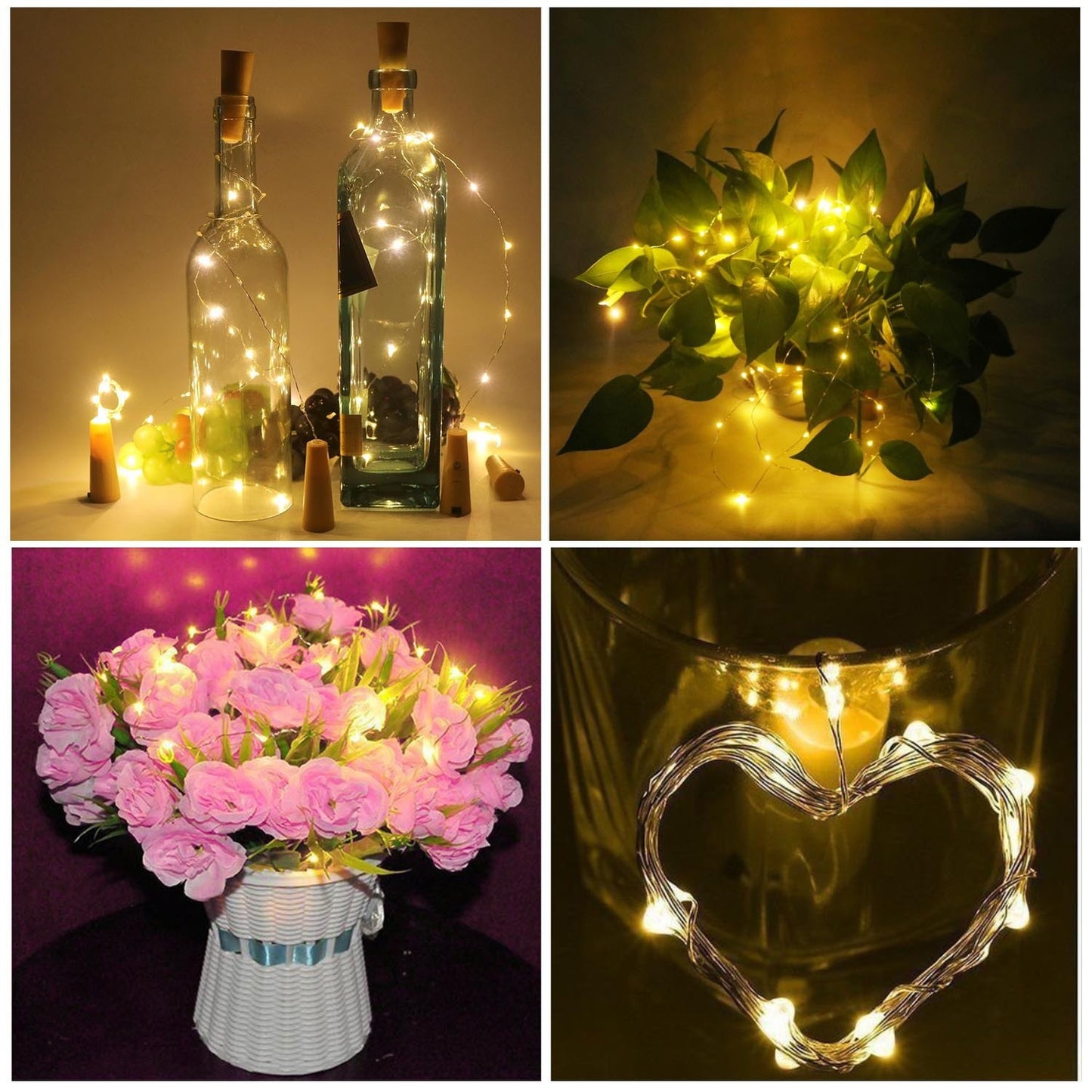 Solar Bottle Cap Lamp – Copper Wire String, Decorative LED Lights