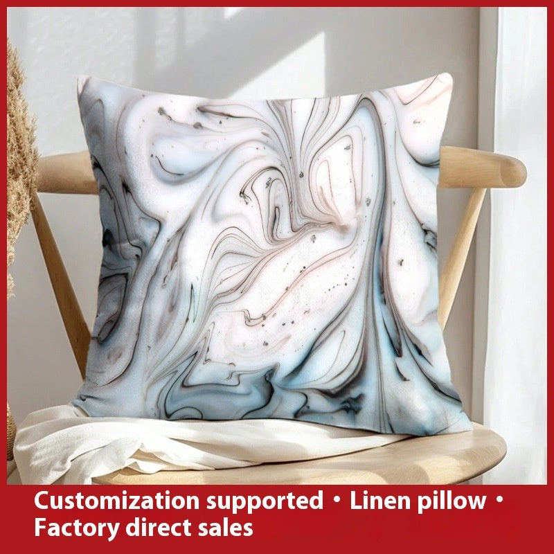 Abstract Oil Painting Linen Pillow Cover Home Sofa And Bed Cushions Clear Printing