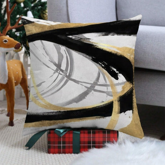 Abstract Oil Painting Linen Pillow Cover Home Sofa And Bed Cushions Clear Printing