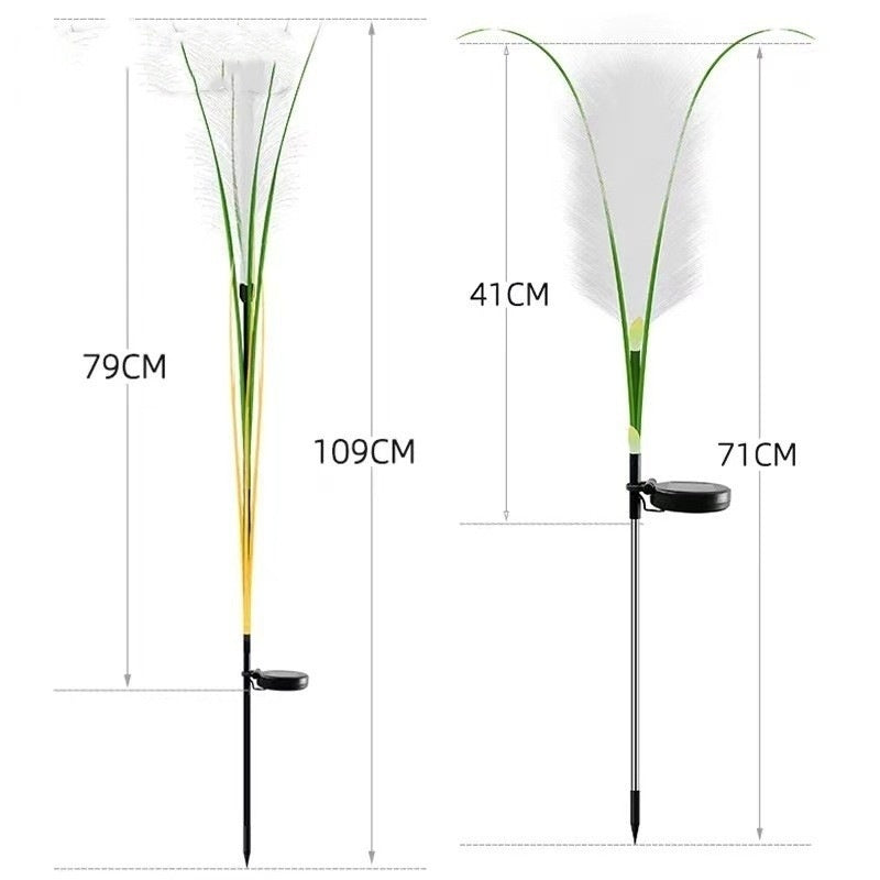 Solar Simulation Reed Floor Lamp – Outdoor Waterproof Garden Light