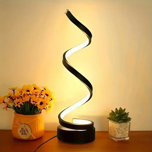 USB Powered Spiral LED Desk Lamp – Simple and Adjustable, Modern Design