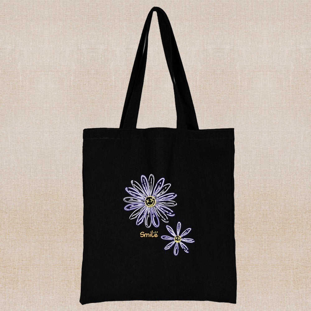 Canvas Shopping Bag Daisy Print Handheld Eco