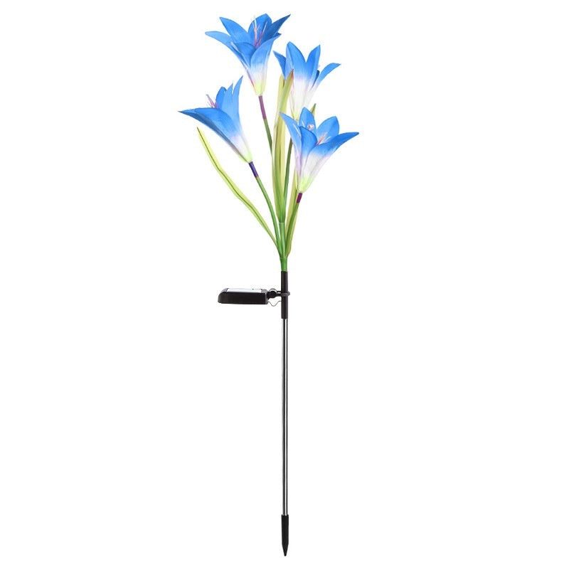 Color LED Solar Lawn Lamp – Flower Shaped Outdoor Courtyard Ground Lamp