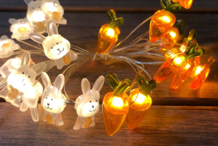 Carrot Bunny Shaped LED Lamp String – Festive Decoration