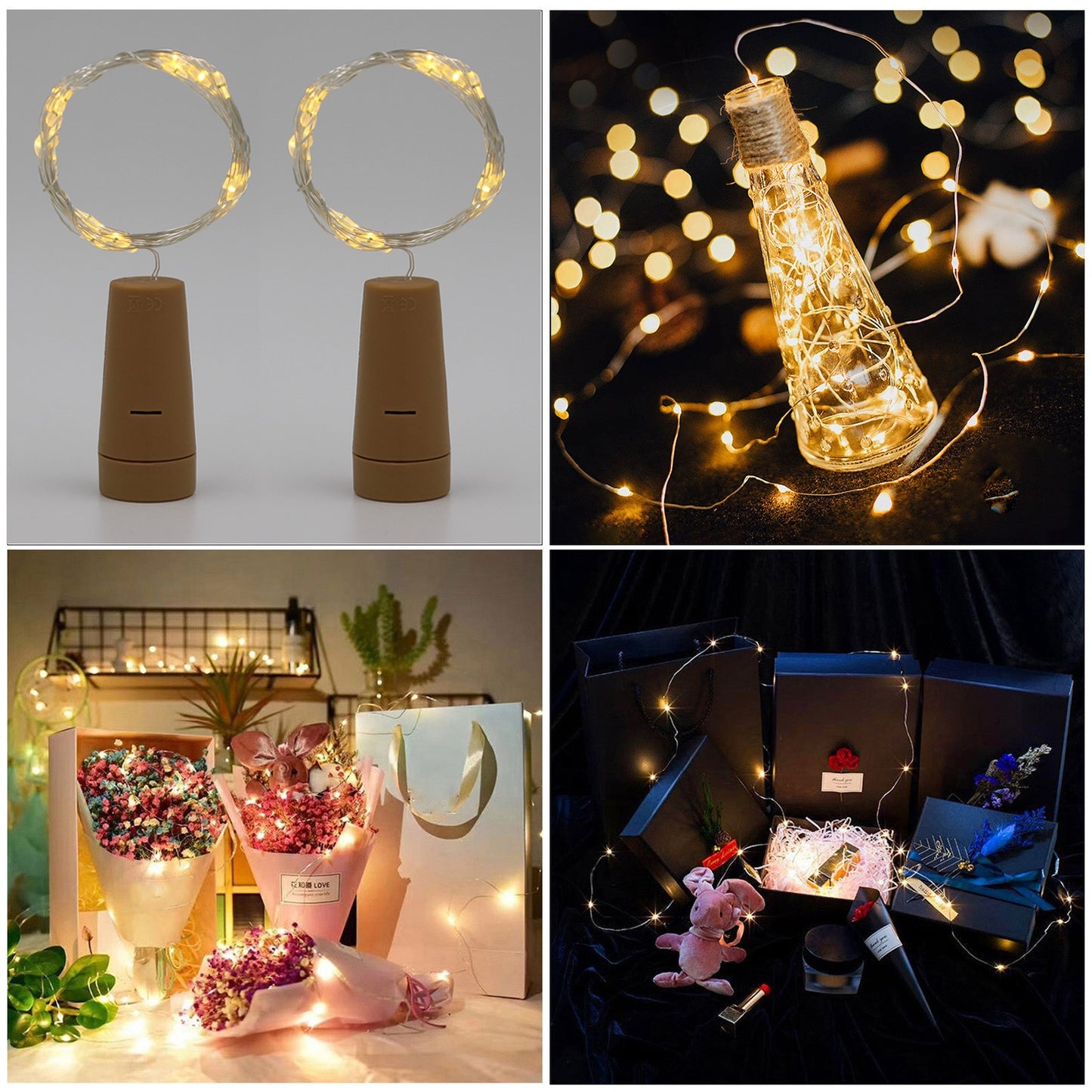 Solar Bottle Cap Lamp – Copper Wire String, Decorative LED Lights