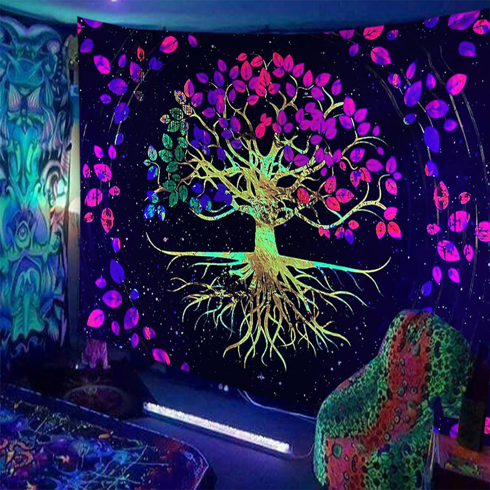 Print Fluorescent Tapestry – Bold Gothic Wall Hanging for Home Decor