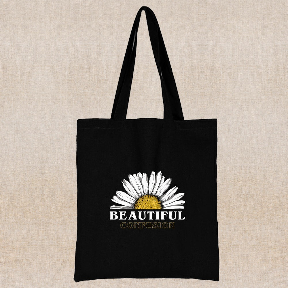 Canvas Shopping Bag Daisy Print Handheld Eco