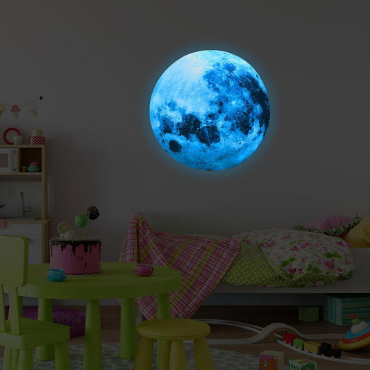 30 Green Luminous Film Moon PVC Wall Sticker 30cm Blue Luminous Moon