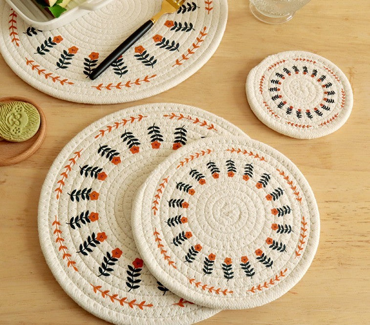 Nordic Cotton Printed Placemat Tray Coaster