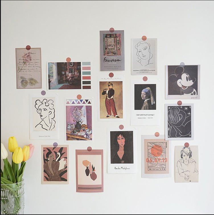 Ins Nordic Retro Style Wall Stickers Poster Dormitory Room Layout Wall Decoration Photo Props Stickers