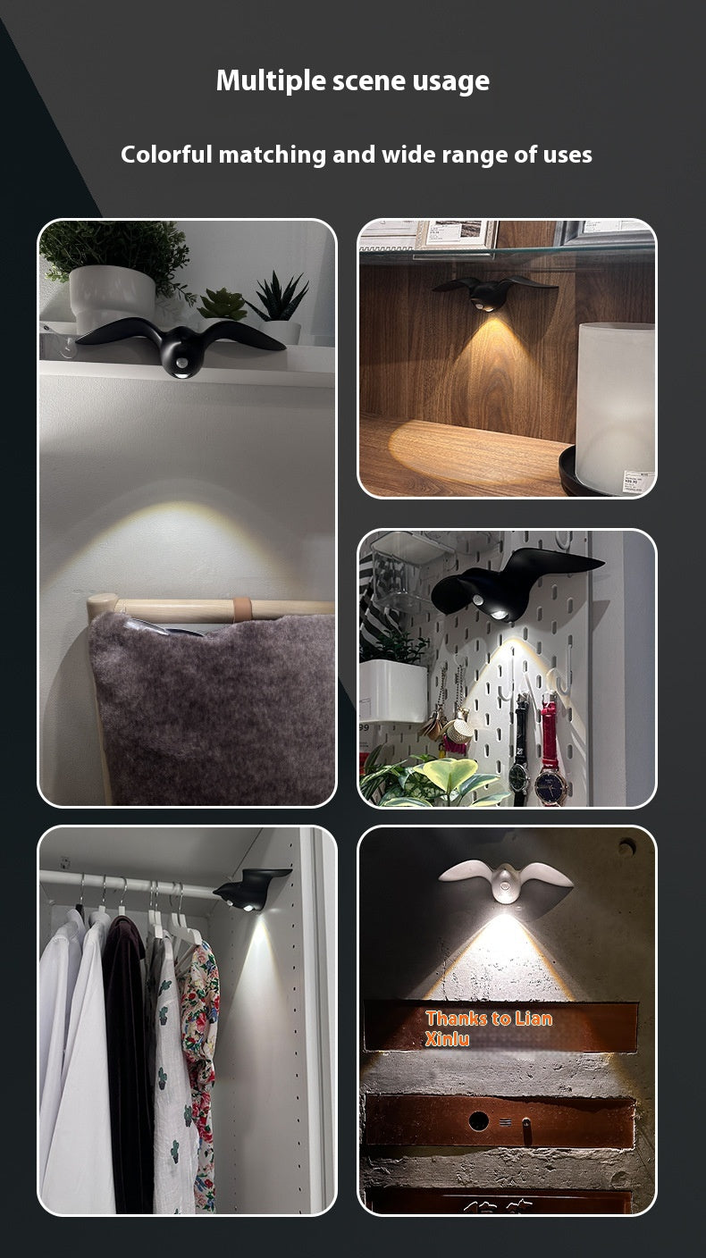Rechargeable Infrared Sensor Night Light – Nordic Seagull Design for Hallway & Stairs