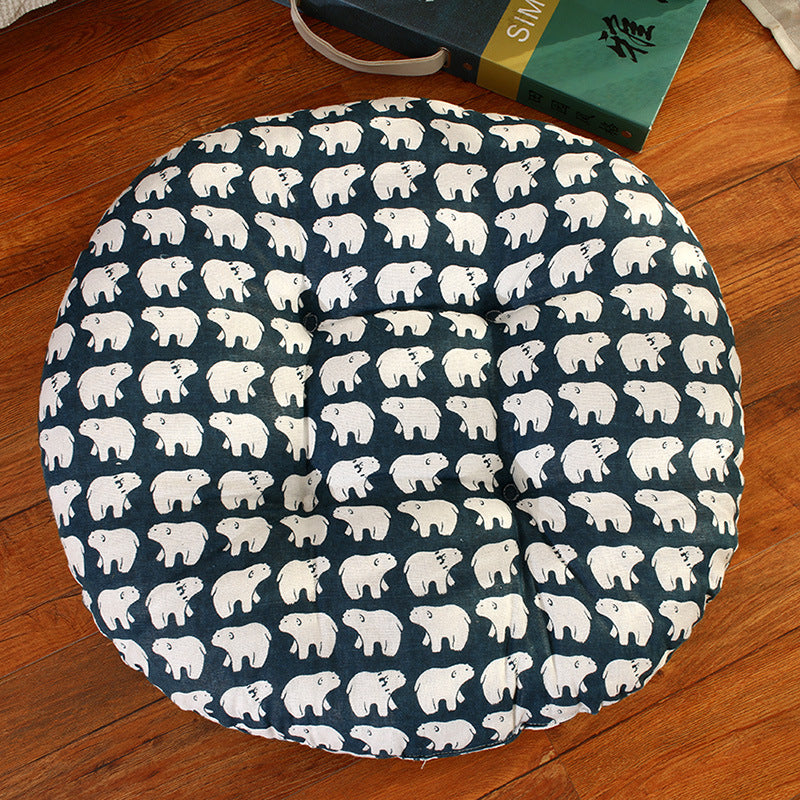 Round Thickened Stool Seat Cushions Cotton And Linen Bay Window