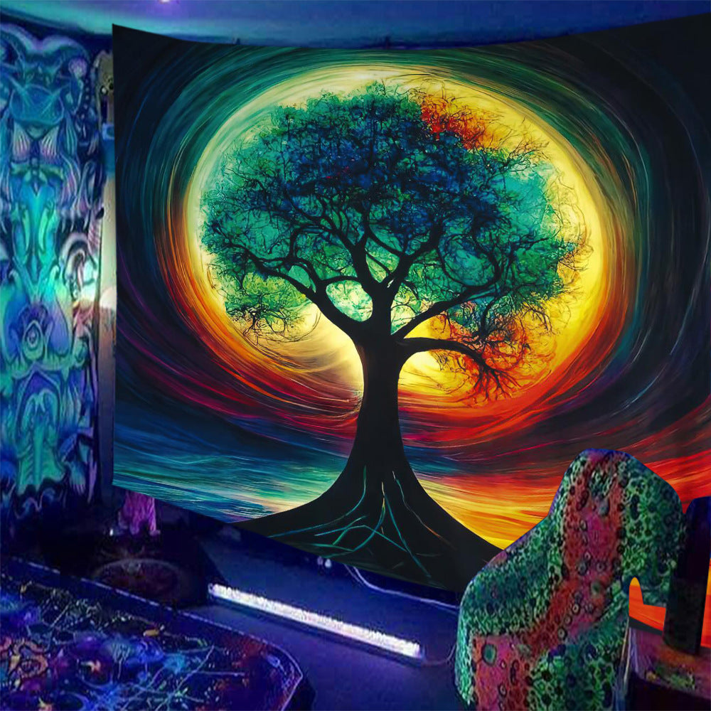 Fluorescent Print Tapestry – Luminous Wall Hanging for Chic Home Interiors